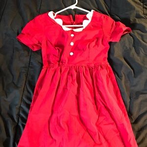 Rock Steady Red Dress Scalloped collar